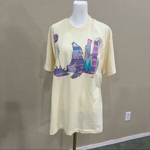 Vtg Single Stitch Screen StarsCoyote T Shirt 1990's Art Abstract Nature Howl L